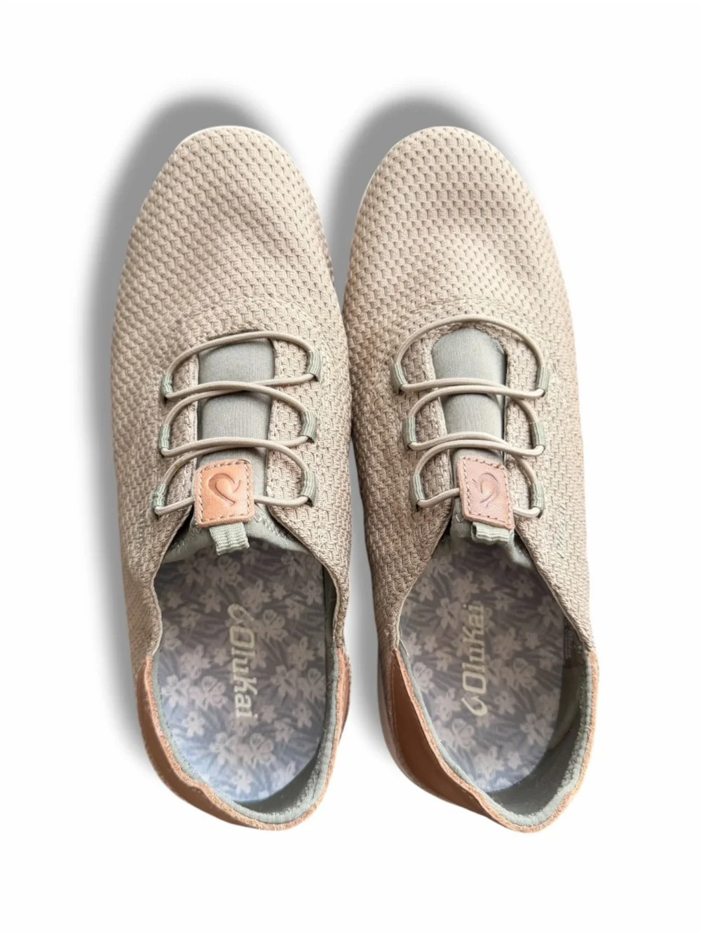 OluKai Alapali Brown Knit Shoes Comfort Sneakers Pull On Comfy Lightweight Sz 9